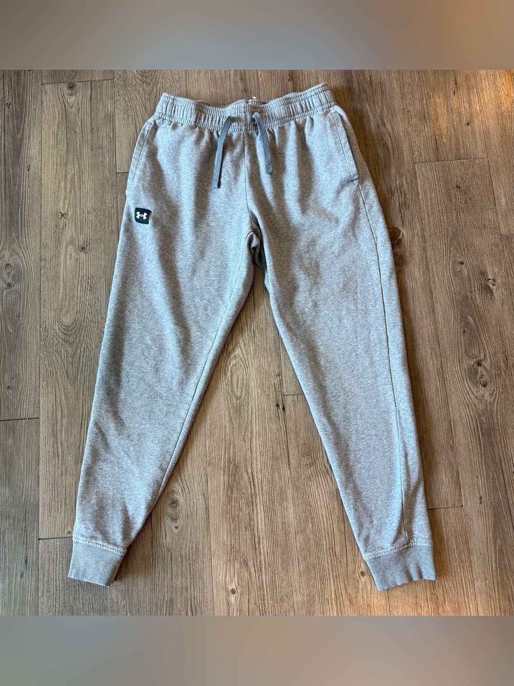 Under Armour Men’s Large Gray Joggers Athletic Rival, Lightweight Fleece